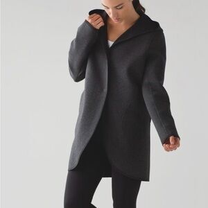 Lululemon neoprene reversible gray/black Hooded Coat